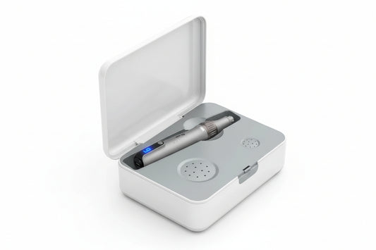 Dr Pen M8S Dermapen Microneedle, uppladdningsbar penna med 10 st utbytbara nålhuvuden (18 nålar).